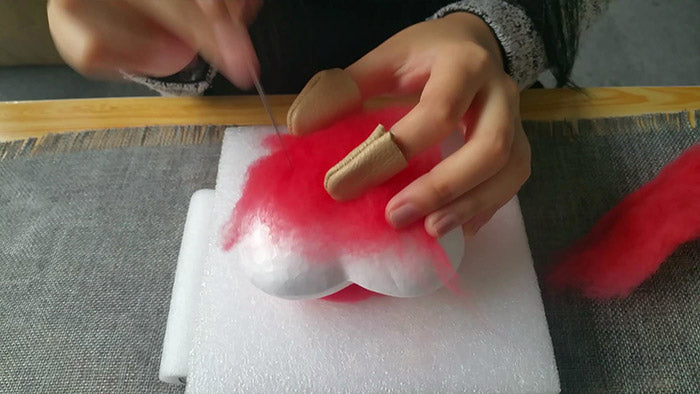 How to make needle felted wool heart 2