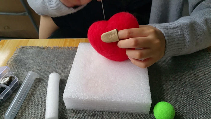 How to make needle felted wool heart 2