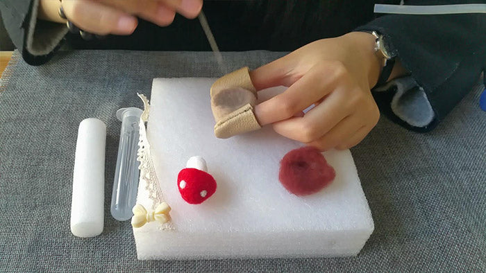 How to make needle felted potted mushroom