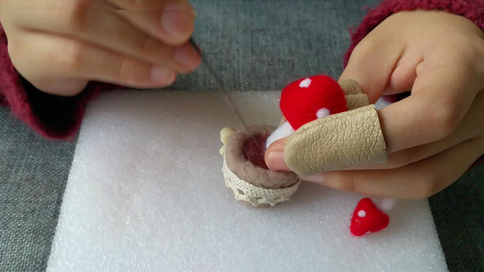 How to make needle felted potted mushroom