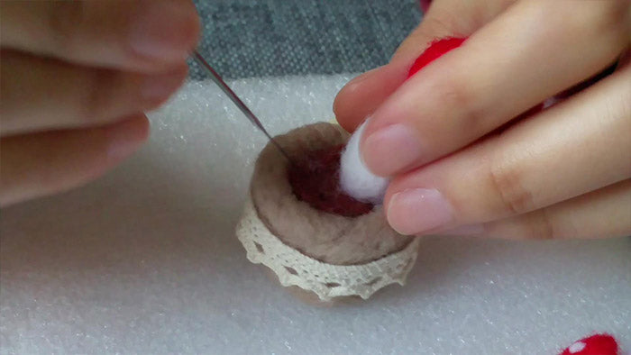 How to make needle felted potted mushroom