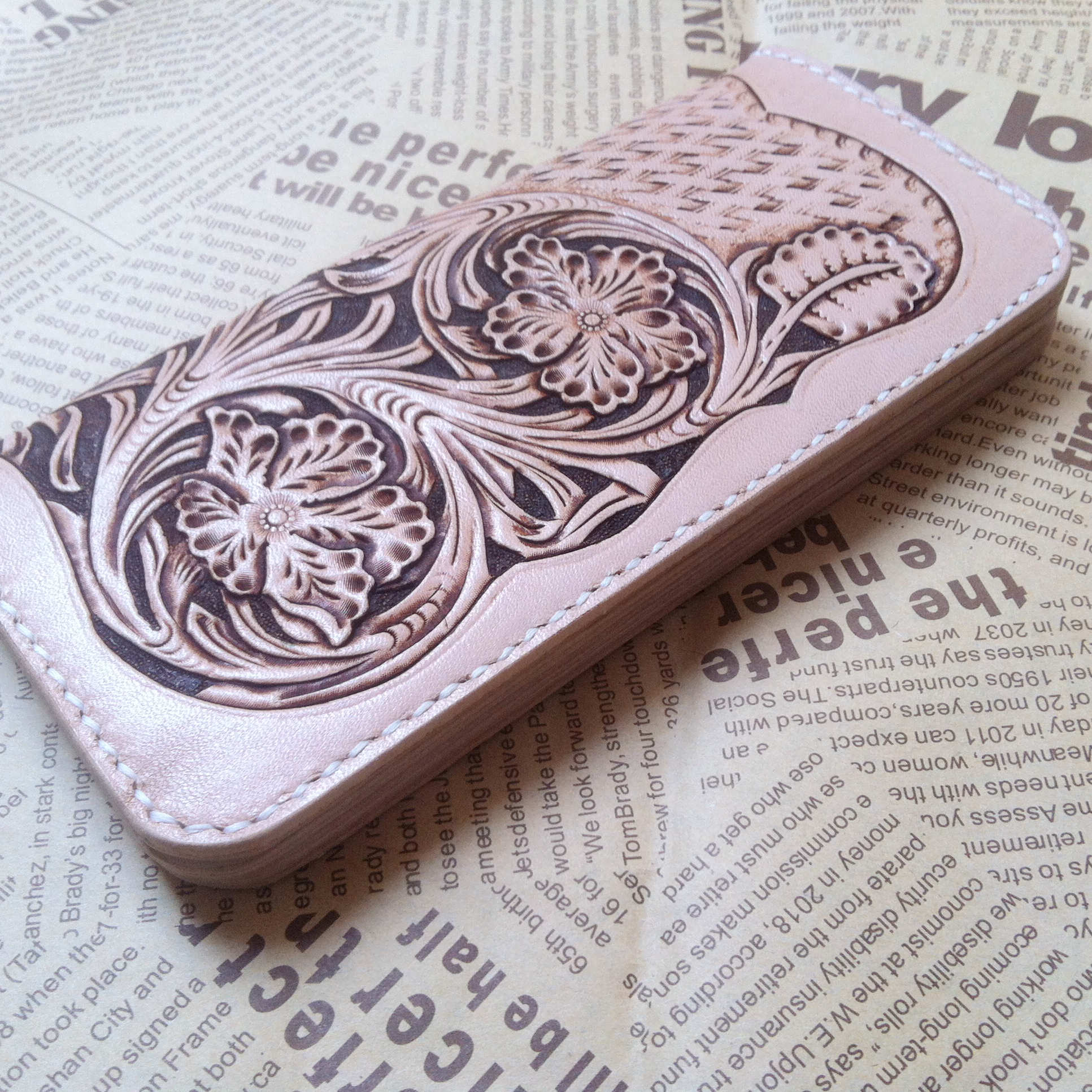 Tooled Leather Floral Pattern Cut File for Wallets