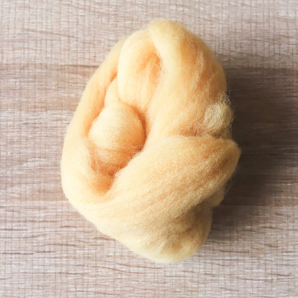 Needle felted wool felting Champagne yellow wool Roving for felting su