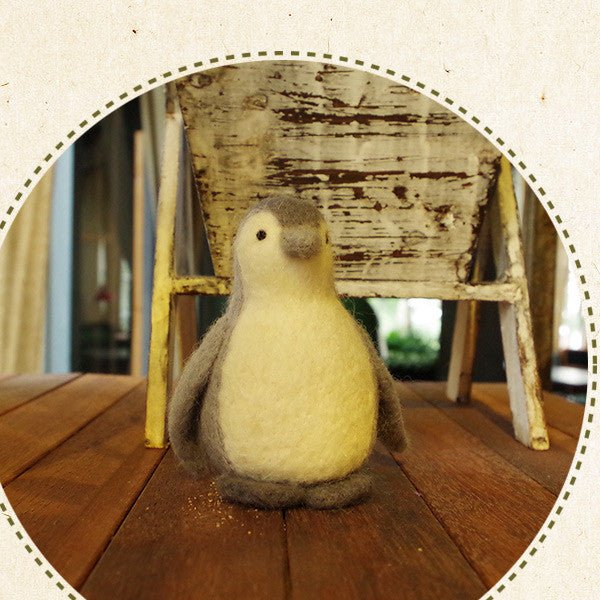 Needle Felt Felted Felting project Wool Animals Gray Penguin Cute Craf ...