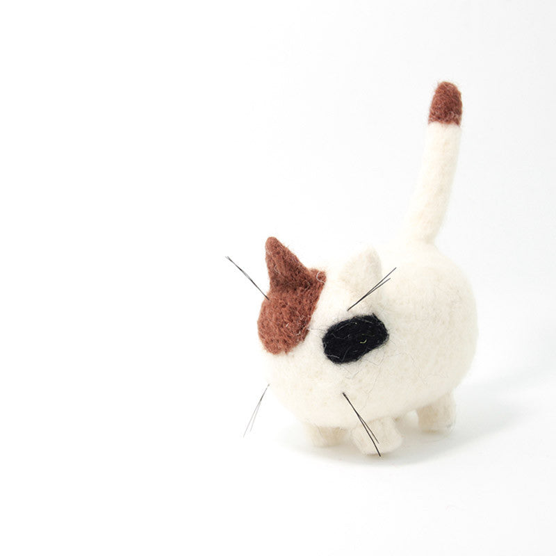 Needle Felted Felting project Animals Cat Kitten White Cute Craft | Feltify