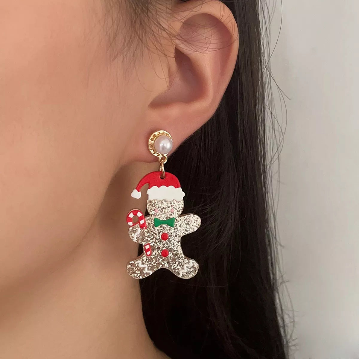 Christmas Gingerbread Man Dangle Earrings ships 2 weeks