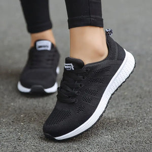 Women Casual Shoes Fashion Breathable Walking Mesh FlatShoesSneakers White Female Footwear - CHIC SHARP