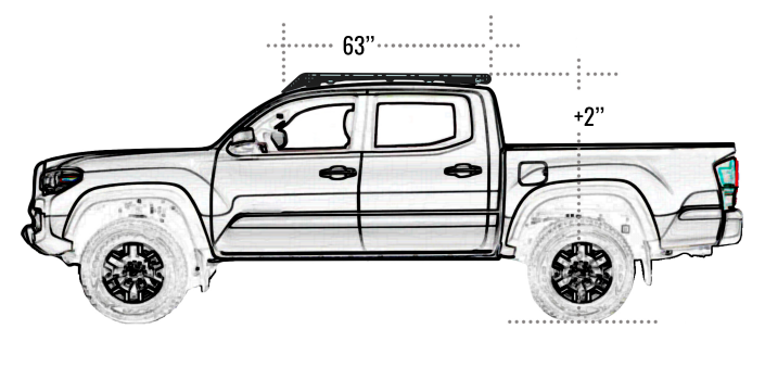 Prinsu Roof Rack Tacoma dimensions