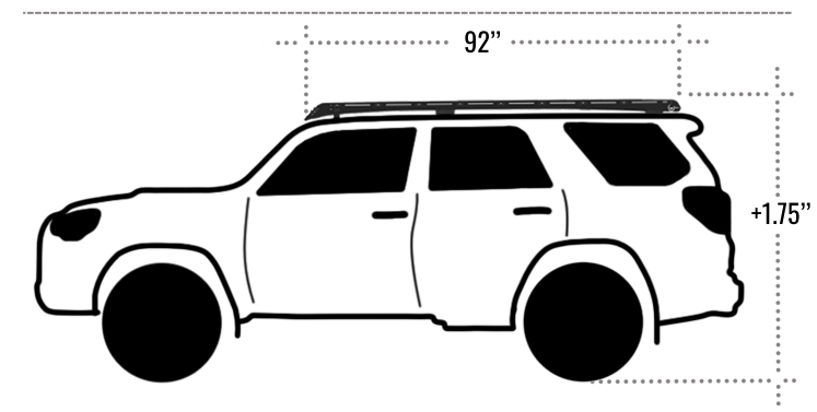 Prinsu Roof Rack 4Runner dimensions