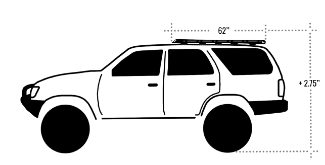 Prinsu 3rd Gen 4Runner Roof Rack specs.