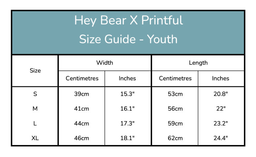 Size Guide - Youth