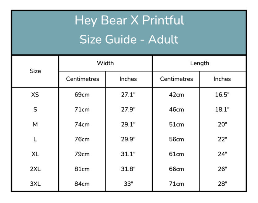 Size Guide - Adult