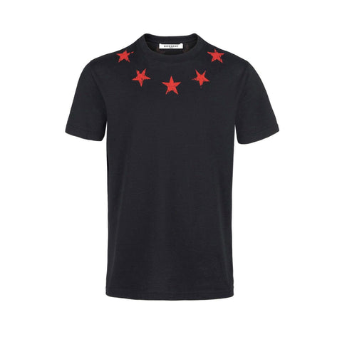 givenchy black shirt with red stars