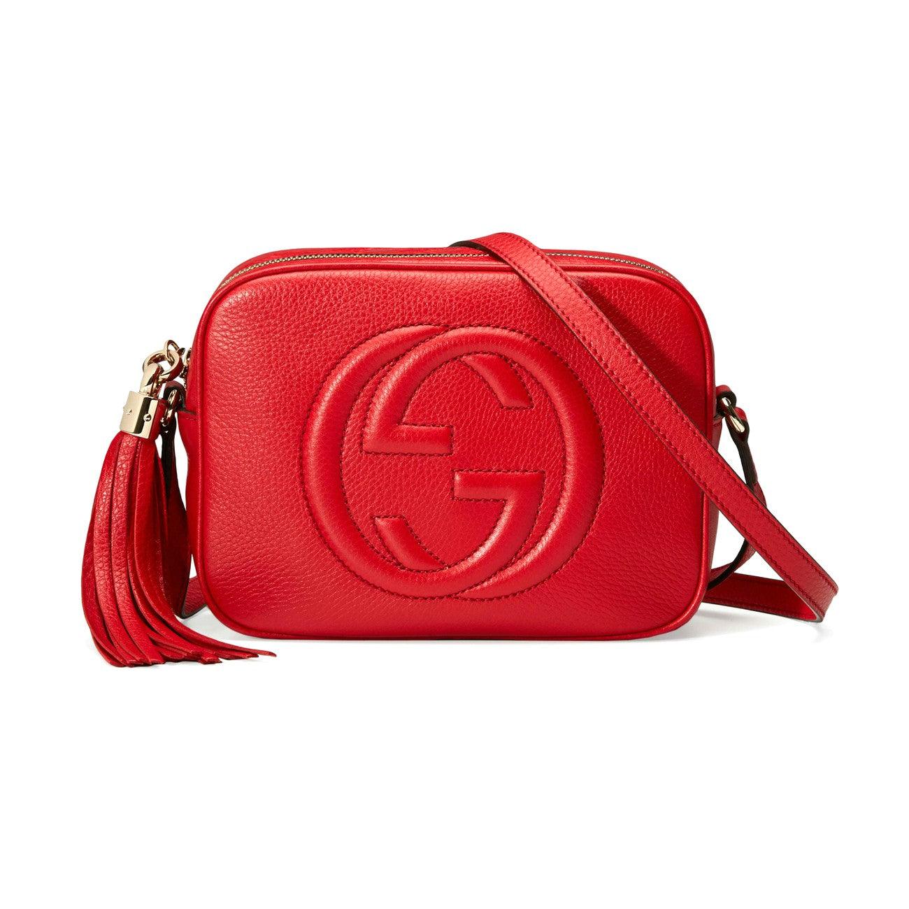 Gucci 308364 A7M0G 6523 Soho Small Leather Disco Crossbody Bag, Red