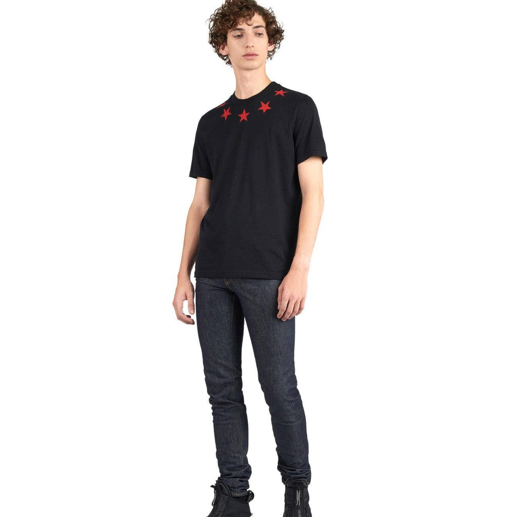 givenchy black shirt with red stars