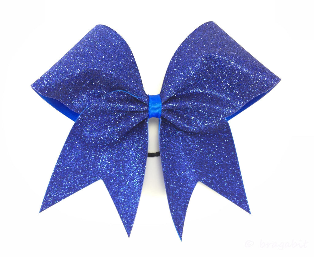 Royal blue glitter cheer bow. – BRAGABIT