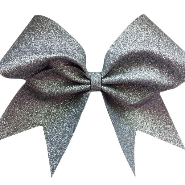 Silver glitter cheer bow. – BRAGABIT