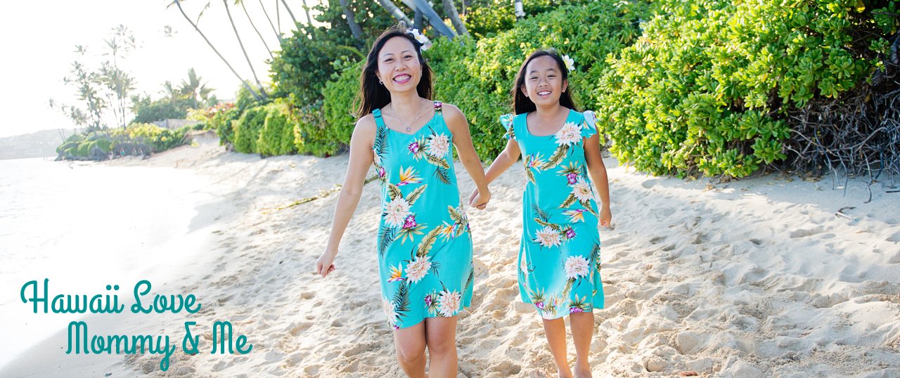 mother daughter matching hawaiian dresses