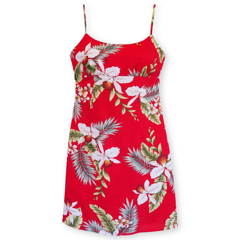 Skinny Straps Short Hawaiian Dress