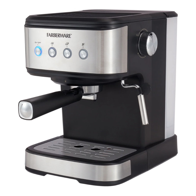 Farberware 1.5L 20 Bar Espresso Maker with Removable Water Tank, Silver and Black coffee maker machine coffee maker