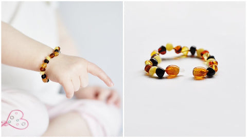 Teething :: Bracelets :: Cognac BAROQUE Baby teething Baltic amber bracelet