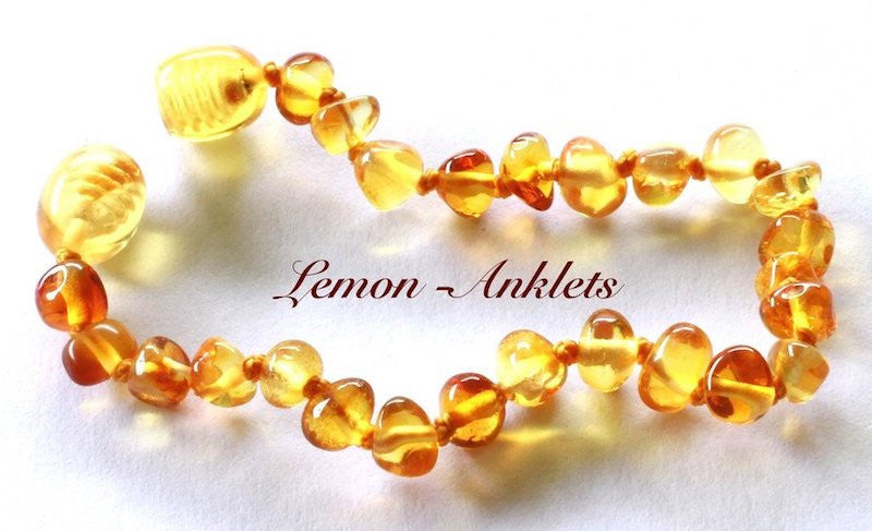 Lemon Baltic Amber teething anklets Baby anklets | MyCutiePie.com.au ...