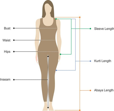 Women Size Chart Illustration