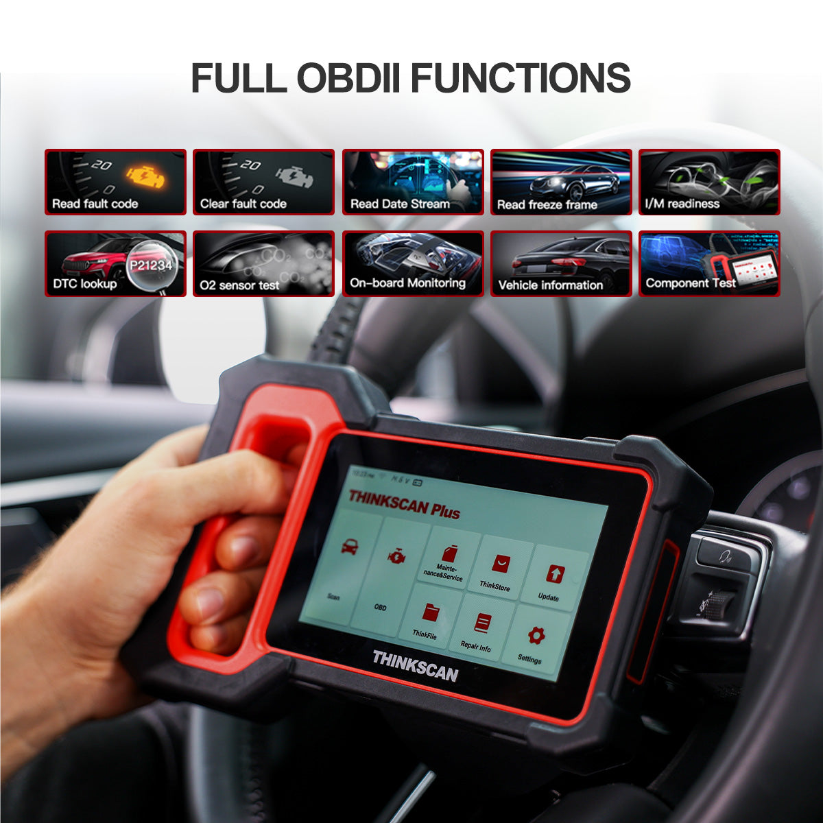 5 in. OBD2 Scanner Tablet Car Code Reader Vehicle Diagnostic Tester Tool  THINKSCAN PLUS S7