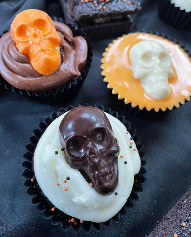 Halloween Party Food Ideas - Chocolate Skull cupcakes