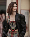 Coco Rocha wearing a Jitrois black blazer in stretch leather