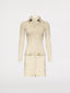 Product photo of a Agatha leather suede dress in pebble grey by Jitrois