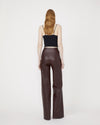 Photo of Lauda lambskin leather flared pants in acajou by Jitrois