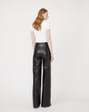 Photo of Lauda lambskin leather flared pants in black by Jitrois