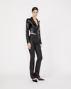 Photo of Spencer leather blazer in black patent leather by Jitrois