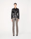 Product photo of Trinity stretch leather jacket in black crocodile by Jitrois