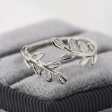 Sterling Silver Olive Leaf Ring, Adjustable Sized Ring, Friendship Ring,  Olive Branch Nature Inspired Jewellery US 5 - 8