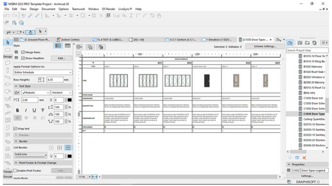 ArchiCAD door schedule