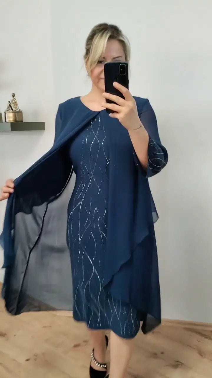 Fashionable chiffon dress MOKKAKAI