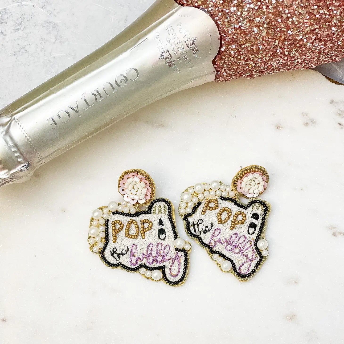 Pop the Bubbly Beaded Dangle Earrings