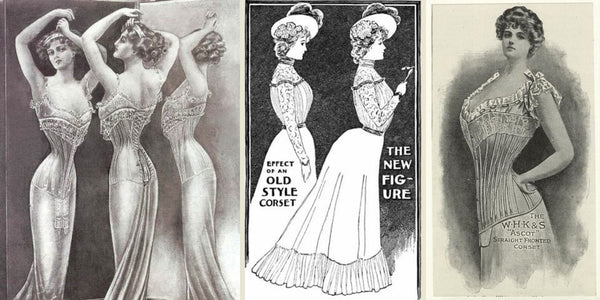 Edwardian S bend corset illustrations