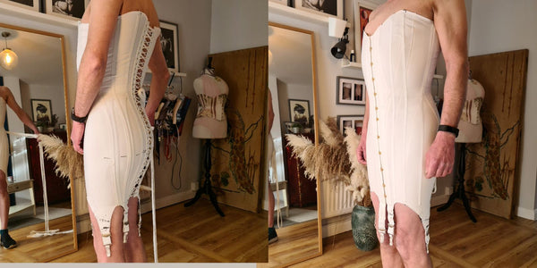 Fitting shots from the final corset toile/ mock-up