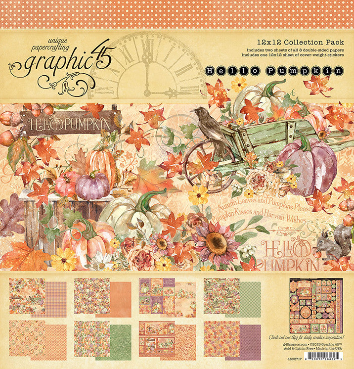 Graphic 45 Collection Pack 12X12-Life Is Abundant Patterns & Solids - -  810070165185
