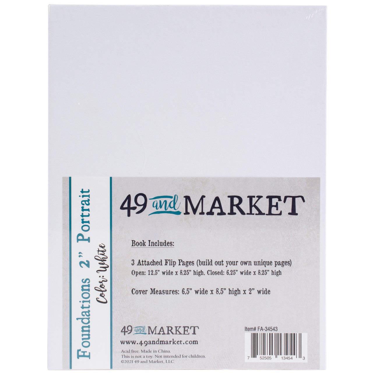49 And Market Foundations 2 Landscape Album 6.5x8.5 - White - 752505134574