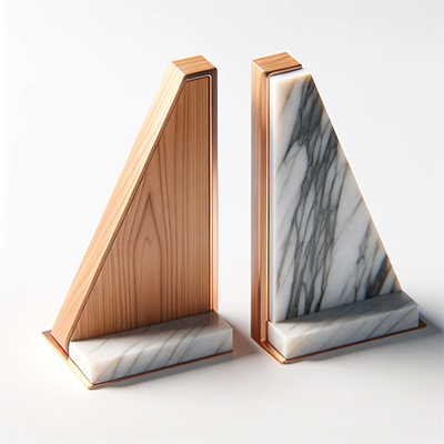 Luxury Marble Wood Bookends