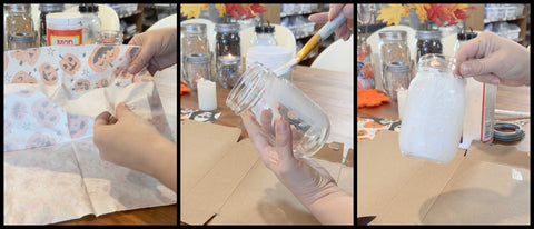 Mason Jar Lifestyle 3 Spookily Simple Fall & Halloween Decorations Crafts Using Mason Jars Blog Oct 2023 Divider how to create tissue paper napkin mason jar lanterns