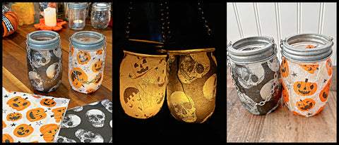 Mason Jar Lifestyle 3 Spookily Simple Fall & Halloween Decorations Crafts Using Mason Jars Blog Oct 2023 Divider mason jar tissue paper napkin lantern  electric LED votive candle