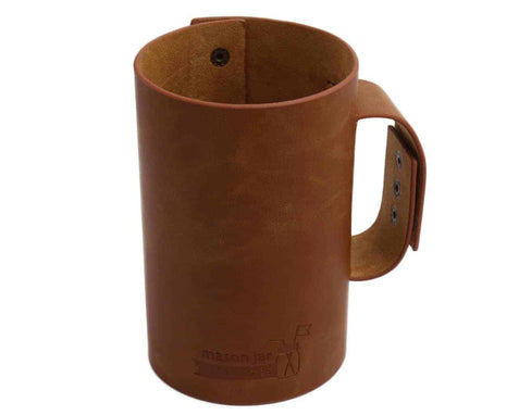 Leather Mason Jar Mug - Brown — Clarke & Barba