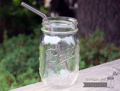 Medium Bent Glass Straw for Pint Mason Jars · Mason Jar Lifestyle