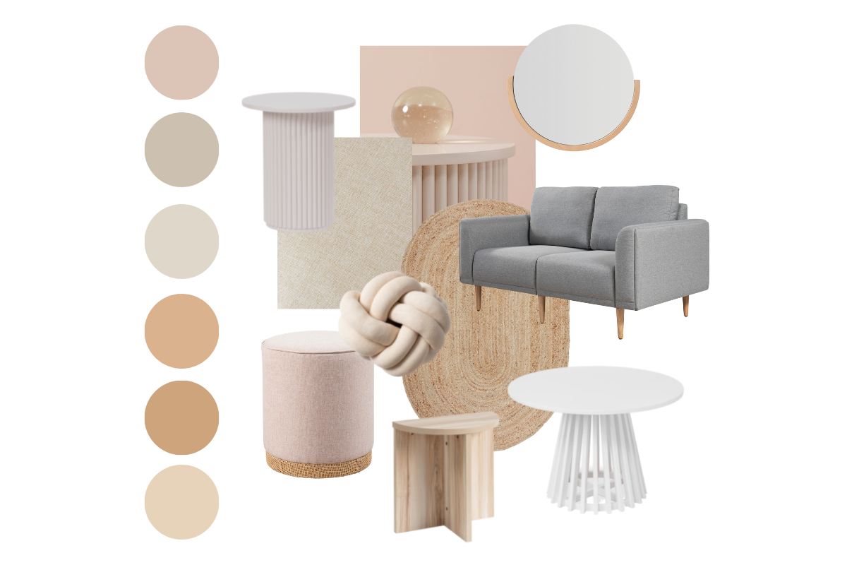 Shop the NEW Sintra Side Table, Ashford Sofa, and Linen Look Ottoman.