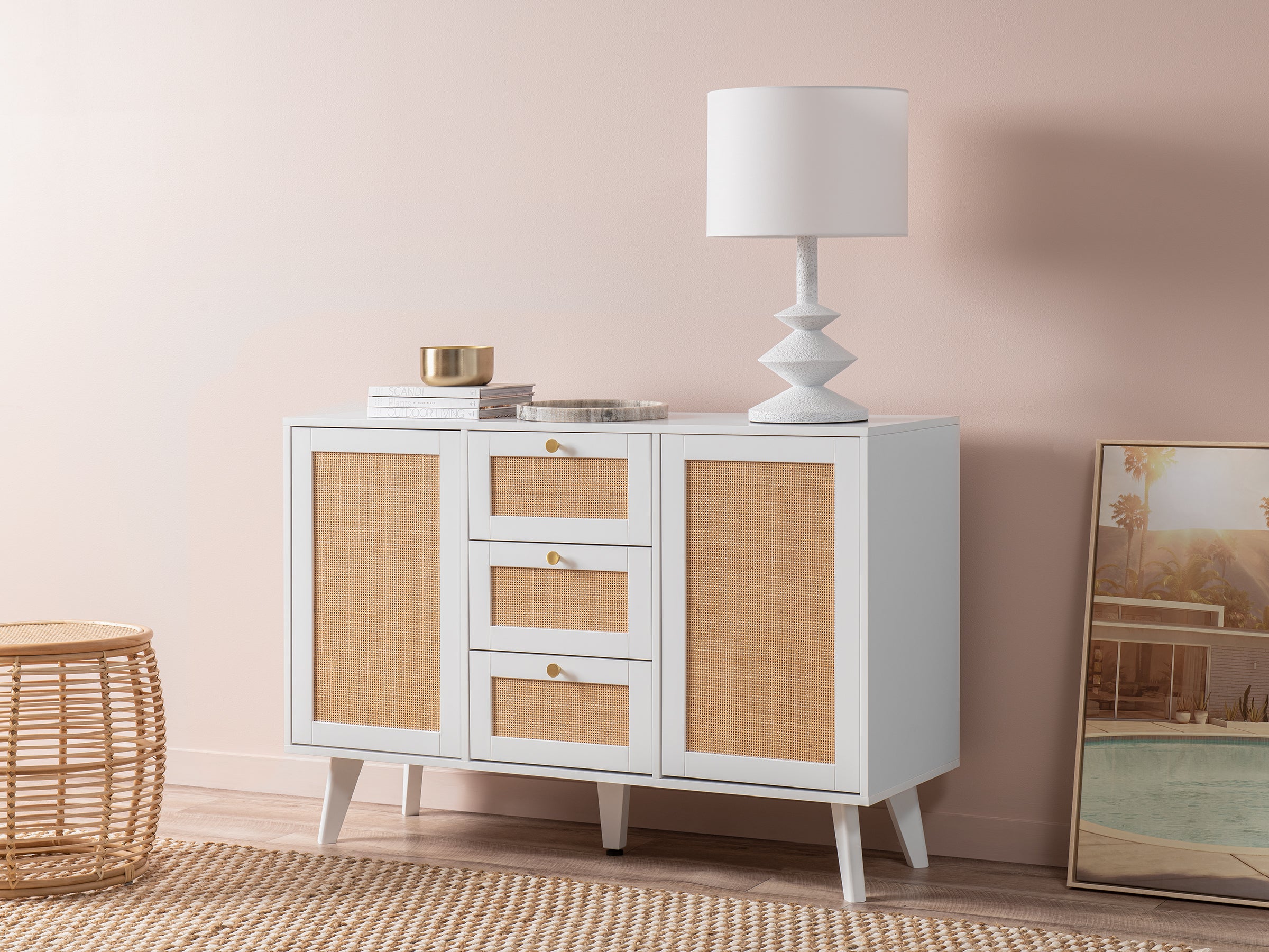 Mocka - 5 Leg White Cabinet